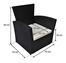 SAMIRA Salotto da Giardino in Rattan, Set di divani da Esterno in polyrattan MOD. Aurora Nero