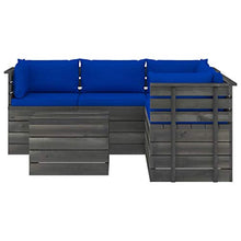 FAMIROSA Set Divani da Giardino su Pallet 6 pz con Cuscini Massello Pino-1909