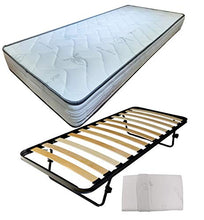 SARDAMATERASSI Rete a doghe singola 80x190 salvaspazio con piedi estraibili a scomparsa+ materasso memory 19 cm + guanciale memory saponetta omaggio
