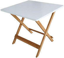 Tavolo pieghevole, facile da trasportare per esterni, balcone, giardino, giardino, tavolo multifunzione, divano laterale, patio, quadrato, tavolo da bar, 50 x 50 x 50 cm, resistente (colore bianco).