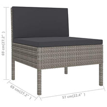 Tidyard Set 9 pz Divani da Giardino in Polyrattan Nero con Tavolino e Cuscini,Divano ad Angolo,Divano Angolare,Set Divani Angolari da Giardino in Rattan,Set Divani Modulari da Giardino per Esterno