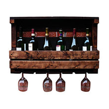 Nfudishpu Portabottiglie da Parete, portabottiglie da Vino in Legno massello e mensola portaoggetti per espositori da Cucina e Soggiorno