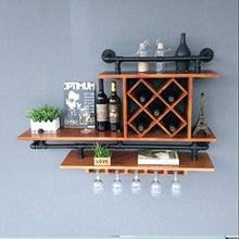 MXueei ZfgG Wine Glass Wall Decoration Domanda Europea Retro Tubo di Acqua Legno Muro Porta A Parete Hanging Mensola di Legno Come Bottle Holder for Bar/Cucina/Ristorante Calici Rack