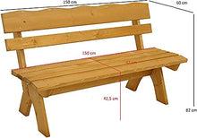 La panchina da giardino 3 persone panca da giardino, design forte, adatto a tutte le parti di 30-34 mm di legno di pino spesso,Wood color