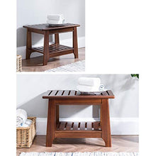LYP Sedia Comoda per Anziani Bagno Teak Sgabello da Bagno, Impermeabile Antiscivolo Anti Corrosivo Sgabello per Doccia, 40 Centimetri