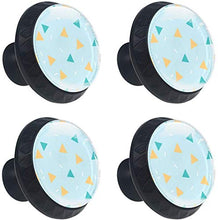 Triangolo geometrico giallo blu Pomelli per Porta Set di 4 Pomelli per Mobili Manopole per Cassetti Cucina Armadio Vetro