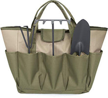 Namvo Garden Tool Kit, Grande Borsa da Giardino con Tasche Multiple per Kit di Attrezzi da Giardinaggio, Borsa per Attrezzi da Giardino (Verde + Kaki)