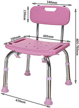 Sgabello da doccia Bagno sgabello in lega di alluminio di colore rosa doccia Sgabello Bagno Sgabello regolabile in altezza sedia Doccia Bagno sedia Vecchio rettangolo con antiscivolo Mat sgabello bagn