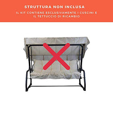TECNOWEB Cuscini per Dondolo 3 Posti - Incluso nel Ricambio Anche Il tettuccio Coordinato - 100% Made in Italy - Ideale per Esterni (Giardini e Cortili) - Telaio Non Incluso