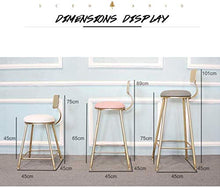 Yxsd Sgabello da bar, altezza sgabello moderno sgabello da bar sedie con schienale, moderno pub cucina bancone altezza, seduta in ecopelle (colore : bianco, Dimensioni: 45 cm)