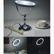 Maidehao, specchio da bagno, specchio ingranditore con luce, specchio illuminato per 10 volte, specchio illuminato, specchio illuminato a doppia rotazione a 360°, specchio per trucco