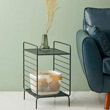 Jcnfa-Tavoli Tavolino in Metallo, sofà Grid Table, Comodino, 2 Colori (Color : Black, Size : 11.81 * 17.71 * 20.86in)