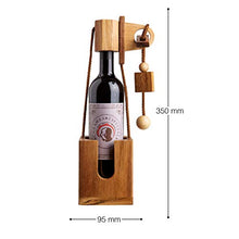 Casa Vivente Rompicapo in Legno Scuro per Bottiglie, Confezioni Regalo, Scatole Portabottiglie Vino, Giochi di Pazienza