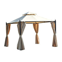 miozzi Gazebo da Giardino Impermeabile con Pannelli Laterali Beige 3x3m