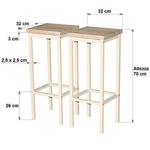 yelloo MOD. RICCIONE Rimini Set 2 SGABELLI Beige Alti 78 cm Bar Sgabelli Alti Sgabelli da Bar Sgabelli Bar Cucina
