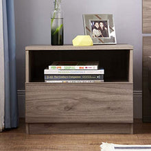 Comodino Semplice Camera da Letto Moderna Mini Armadio in Noce con Cuscinetto Peso 300KG-51x39x41cm FANJIANI