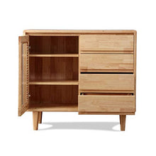 LULUVicky in Piedi Bagagli Petto in Piedi Gabinetto Governo di immagazzinaggio Armadio Accent armadietto Laterale Cassetto Bassa Credenza (Color : Natural, Size : 90x40x80cm)