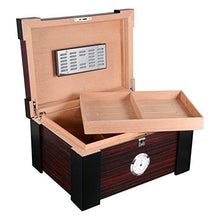XZJJZ Cigar Box con Metal umidificatore Legno di Cedro Cigar con Digital Metallo igrometro Grande capacità Cigar Humidor