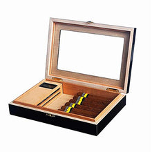 Minmin Cigar Box Small Mellow Legno di Cedro Idratante Box Piano vernice trasparente in vetro Tetto apribile Cigar Box, due stili, 240x185x50mm, 266x180x50mm accessori del sigaro