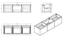 Mobile da bagno Luna 1600 bianco opaco con piano di appoggio in solid surface - lavabo e specchio opzionali, Specchio:Senza specchio, Lavabi:TWG07 (120 cm)