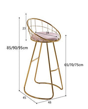 SZQ-Sgabelli da Bar Barra di Metallo Sedia, Le Gambe d'oro Sedia Moderna semplicità Bar Stool Hotel Parlor Ricezione di Alta Sgabello Altezza Seduta 65cm / 70cm / 75CM Sedia da Bar