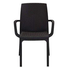 Milani Home s.r.l.s. Poltrona da Giardino Impilabile in Wicker Stampato Nero da Esterno Giardino Terrazzo Portico Locale Bar