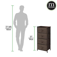 mDesign Comodino in stoffa – Organizer pratico con 4 cassetti – Cassettiera ideale per la camera da letto o per stanze piccole – marrone scuro