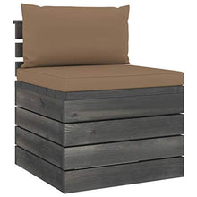 FAMIROSA Set Divani da Giardino su Pallet 2 pz con Cuscini Massello Pino-1667