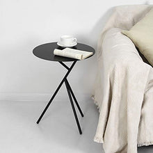 TONG HXF- Tavolino da caffè in Metallo Diametro 45 * H58cm mobili arredati Soggiorno Balcone casa e Ufficio Tavolo Durevole (Color : Black, Size : Diameter 45*H58cm)