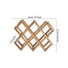 Portabottiglie in legno pieghevole a 10 scomparti Portabottiglie per bottiglie di vino Portabottiglie per vino Tavolo Portabottiglie da terra Scaffale per vino Scaffale per vino legno Controsoffitto