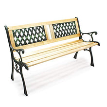 Wiltec Panchina Panca da Giardino Juliane in Legno e ghisa con Motivo a Reticolo