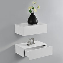 2 x Mensola da Parete con cassetto - Bianco Opaco - 46x30x15cm