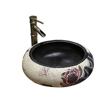 Washbasin Lavabo in Ceramica a Forma di Foglia di Loto Cinese lavabo Ovale lavabo Bagno in Ceramica (44 x 15,5 cm)