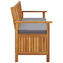 Panchina da giardino con vano portaoggetti e supporto, 170 cm, in legno di acacia