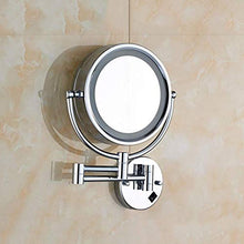 JXING Specchio Toilette Trucco Specchio da Bagno 10x LED 8 Pollici Bifacciale Ingrandimento Specchio Specchio Rotondo Specchio Pieghevole Telescopico