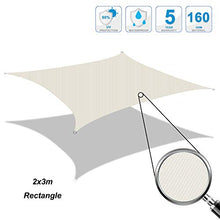 Cool Area Tenda a Vela Rettangolare 2 x 3 Metri, Vela Ombreggiante Impermeabile Protezione Raggi UV per Giardino Balcone Terrazza, Crema