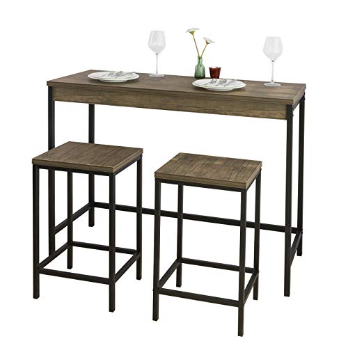 SoBuy Tavolo Cucina con 2 sgabelli Penisola Cucina L121*P46*A97 cm OGT30-N