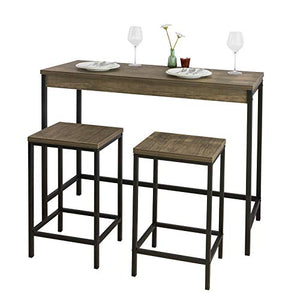 SoBuy Tavolo Cucina con 2 sgabelli Penisola Cucina L121*P46*A97 cm OGT30-N