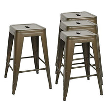 Sarah 4*Sgabello da Bar Stile Industriale,Sgabello Alto in Metallo Vintage,per Bar/Casa Sgabello Alto, Acciaio, Canna di Fucile, 61 * 40 * 40cm