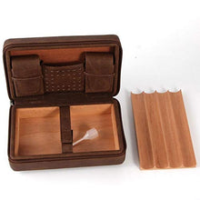 Humidars Cigar Humidor - portasigari Cigar Humidor di legno Viaggi Cedar pelle 4 tubo porta Cigar Box for i sigari all'aperto Humidor Box mantenerlo fresco .Scatola di immagazzinaggio di cigari di gra