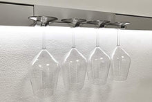 ALUCABINA Arredo Orizzontale con Due Porta Bottiglie Bordolesi e Due Porta Bicchieri e Calici, Due Barre Porta Utensili L.100cm. Prodotto Artigianale Made in Italy in Alluminio di Alta QUALITA'.