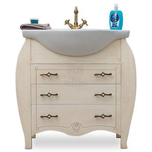 Shop Chic Mobile bagno 85 cm contemporaneo in legno avorio con lavabo