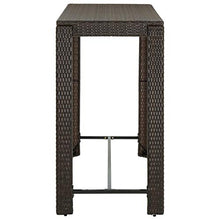 FAMIROSA Tavolo Bar da Giardino Marrone 140,5x60,5x110,5 cm Polyrattan