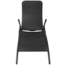Fesjoy Sdraio da Giardino Lettini da Giardino Sdraio Pieghevole Sedia da Giardino reclinabile Beach Camp Sunlounger Sedie reclinabili All'aperto Poltrona in Rattan Nera