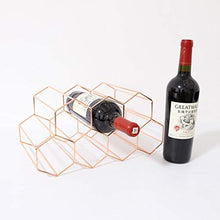 YARNOW Vino Cremagliera Controsoffitto Freestanding Supporto di Bottiglia da Tavolo Cremagliera del Vino Bottiglie di 7- Metallo Spazzolato Oro E Adatto A Tutti Gli Standard E Bottiglie