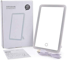 HMMN Specchio per vanità Illuminato a LED, Specchio cosmetico Rotazione a 180 ° con Schermo Touch Screen (203x135x30mm)