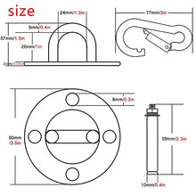 1Set Amaca ganci appesi Kit oscillazione piastra Appendini Heavy Duty in acciaio inox Eye con Snap moschettone Viti per Swing Argento