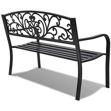 Panchina da Giardino 127 cm in Ghisa Nera Arredamento Arredi per esterno Mobili-sedie da esterno Panchine da esterno