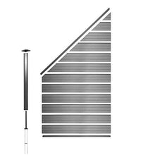 Mendler Pannello supplementare frangivento Obliquo SX Privacy Sarthe WPC Alluminio Premium 95cm Grigio