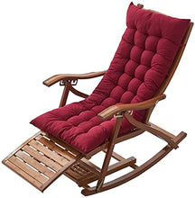 PAKUES-QO Lettino Prendisole reclinabile Sedie da Campeggio Sedia a Dondolo in bambù Regolabile in 5 Posizioni Lettino Pieghevole reclinabile da Esterno con Cuscino in Cotone per Patio, Balcone